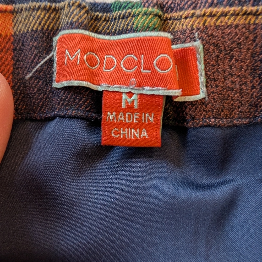 Modcloth Plaid Flannel A Line Midi Skirt Medium - Picture 5 of 9
